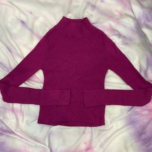 Express cropped magenta purple top